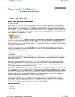 Fried, Fast, and Processed Foods
