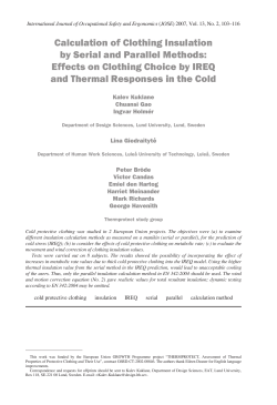 Calculation of Clothing Insulation by Serial and