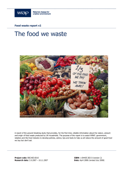 The food we waste - Institute of Food Research