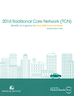 2016 Medical Mutual Traditional Care Network (TCN) Benefits at a