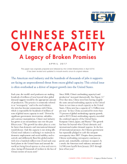 Chinese Steel Overcapacity: A Legacy of Broken Promises.