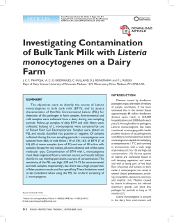 Investigating Contamination of Bulk Tank Milk with Listeria