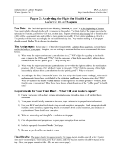 Paper 2: Analyzing the Fight for Health Care