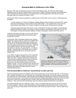 Overland Mail to California in the 1850s
