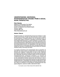 Understanding Aboriginal Intergeneration Trauma from a Social
