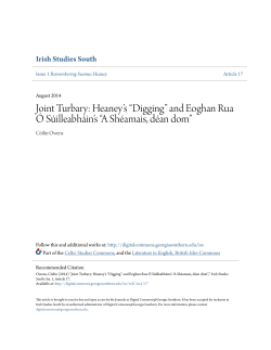Heaney`s &ldquo;Digging&rdquo; and Eoghan Rua &Oacute; S&uacute;illeabh&aacute;in`s