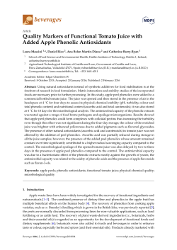 Quality Markers of Functional Tomato Juice with Added Apple