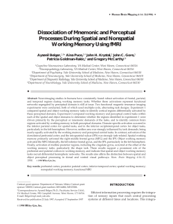 Dissociation of Mnemonic and Perceptual Processes During Spatial