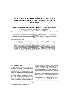 MICROSTRUCTURE EVOLUTION IN A CAST 1421Al ALLOY