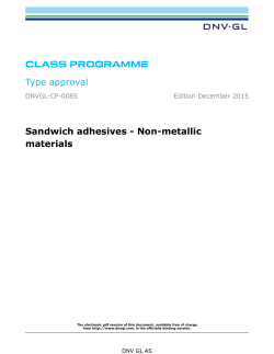DNVGL-CP-0085 Sandwich adhesives - Non