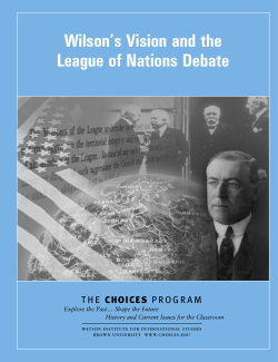 Wilson`s Vision and the League of Nations Debate