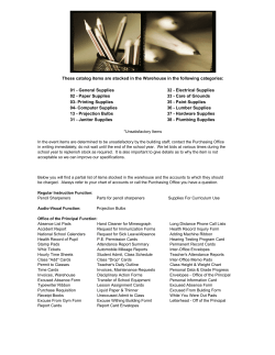 These catalog items are stocked in the Warehouse in the following