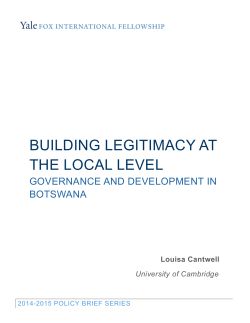 Building Legitimacy at the Local Level