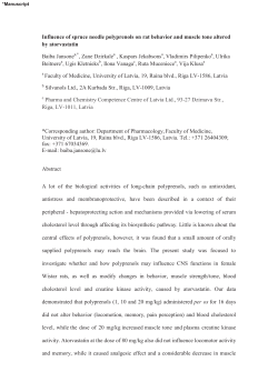 Influence of spruce needle polyprenols on rat behavior and muscle