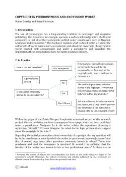 copyright in pseudonymous and anonymous works