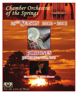 Concert Program - Chamber Orchestra of the Springs