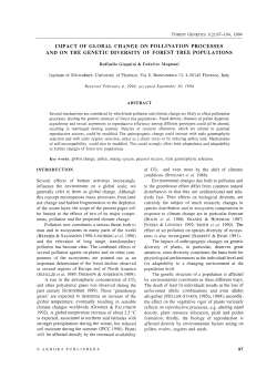 impact of global change on pollination processes and on the genetic