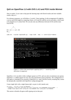 QoS on OpenFlow 1.0 with OVS 1.4.3 and POX inside Mininet