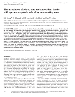 The association of folate, zinc and antioxidant