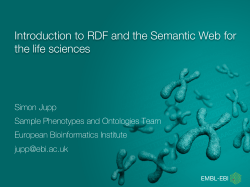 Introduction to RDF and the Semantic Web for the life sciences