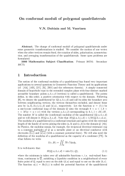 On conformal moduli of polygonal quadrilaterals V.N. Dubinin and M