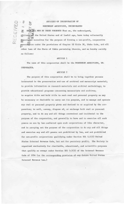 Articles of Incorporation