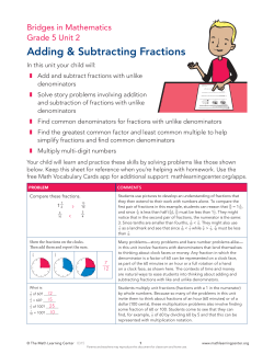 Unit 2 - The Math Learning Center