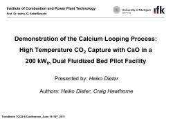 Demonstration of the Calcium Looping Process