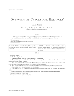 Overview of Checks and Balances