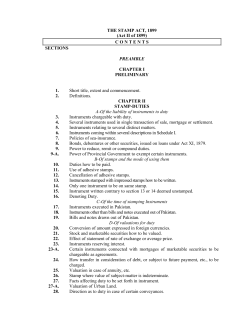 THE STAMP ACT, 1899 (Act II of 1899) C O N T E N T S SECTIONS