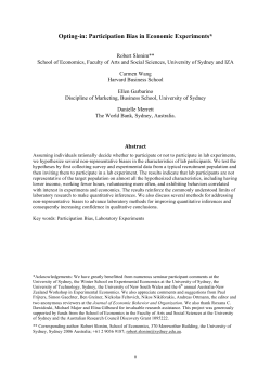 Opting-in: Participation Bias in Economic Experiments
