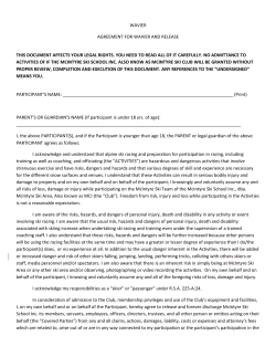 to the Ski Team Waiver
