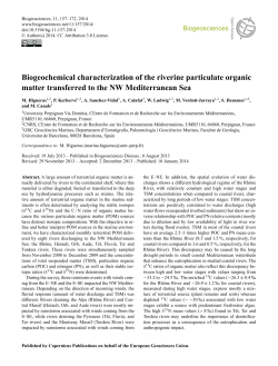 Biogeochemical characterization of the riverine