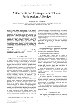 Antecedents and Consequences of Union Participation