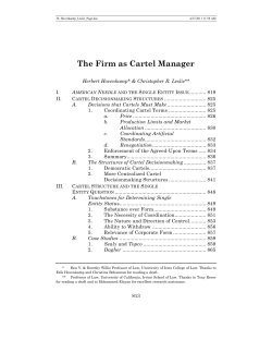 The Firm as Cartel Manager
