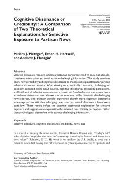 Cognitive Dissonance or Credibility?