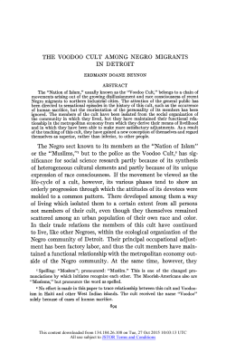 THE VOODOO CULT AMONG NEGRO MIGRANTS IN DETROIT The