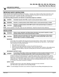 DA, DB, MA, MB, HA, HB, SA, SB Series Hose Reel - Tool