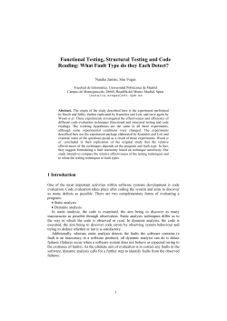 Functional Testing, Structural Testing and Code Reading