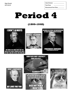 High/Ewald APUSH 2015-2016 Quiz Date(s) Test Date