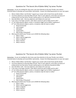 Questions for “The Secret Life of Walter Mitty” by James Thurber