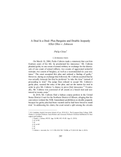 Plea Bargains and Double Jeopardy - Seattle University School of