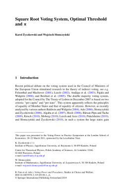 Square Root Voting System, Optimal Threshold and