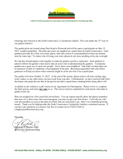 Greetings and welcome to the Earth Conservancy`s Community