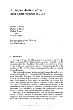 A Conflict Analysis of the Suez Canal Invasion of 1956