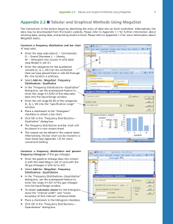 Appendix 2.2 Tabular and Graphical Methods Using MegaStat