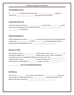 Andrew Jackson`s Election