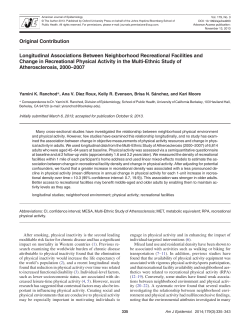 Longitudinal Associations Between Neighborhood Recreational