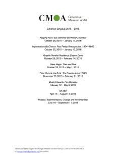 CMA Exhibition Schedule - Columbus Museum of Art