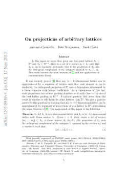 On projections of arbitrary lattices